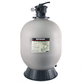 a gray Hayward pool sand filter